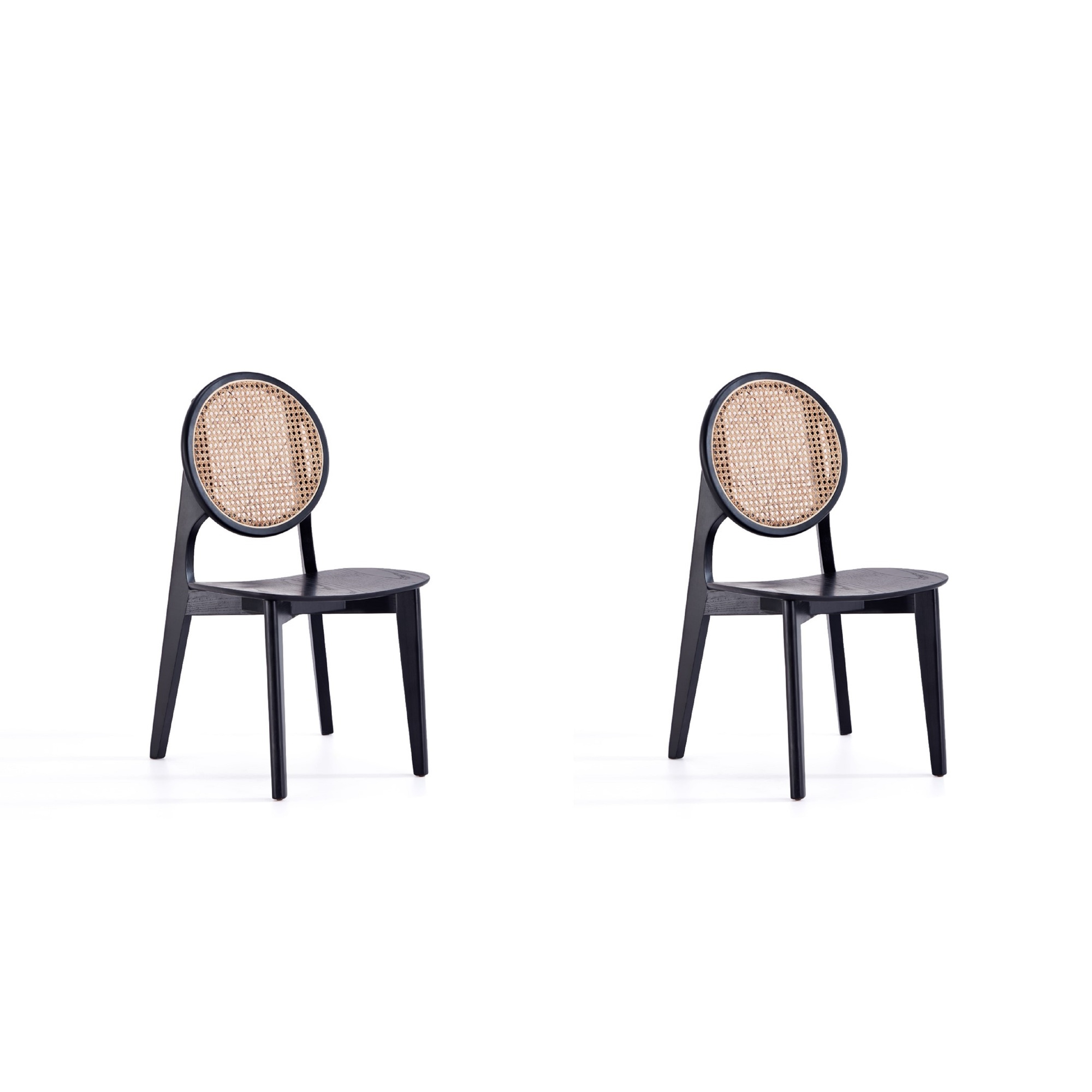 Manhattan Comfort, Versailles Round Chair in Black and Cane 2-Set, Primary Color Black, Included (qty.) 2 Model# DCCA11
